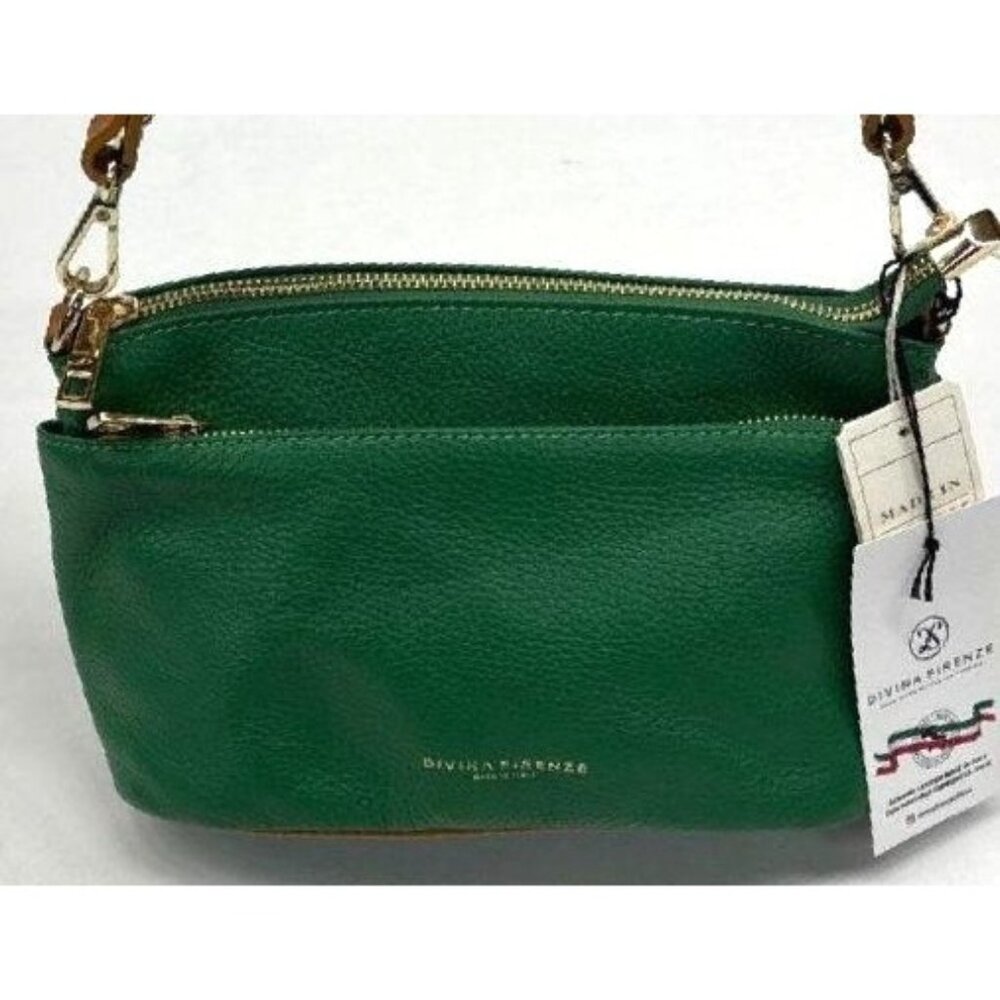 Divina Firenze Green Leather Shoulder Bag